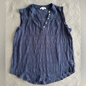 Studio JPR Navy Button-Down Blouse